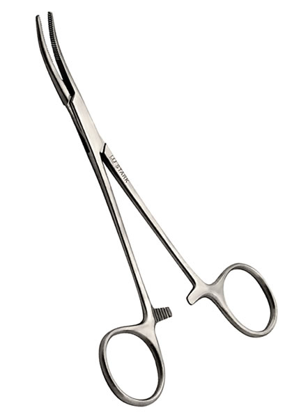 PINÇA HEMOSTÁTICA C/PONTA CURVA 7pol. 178mm